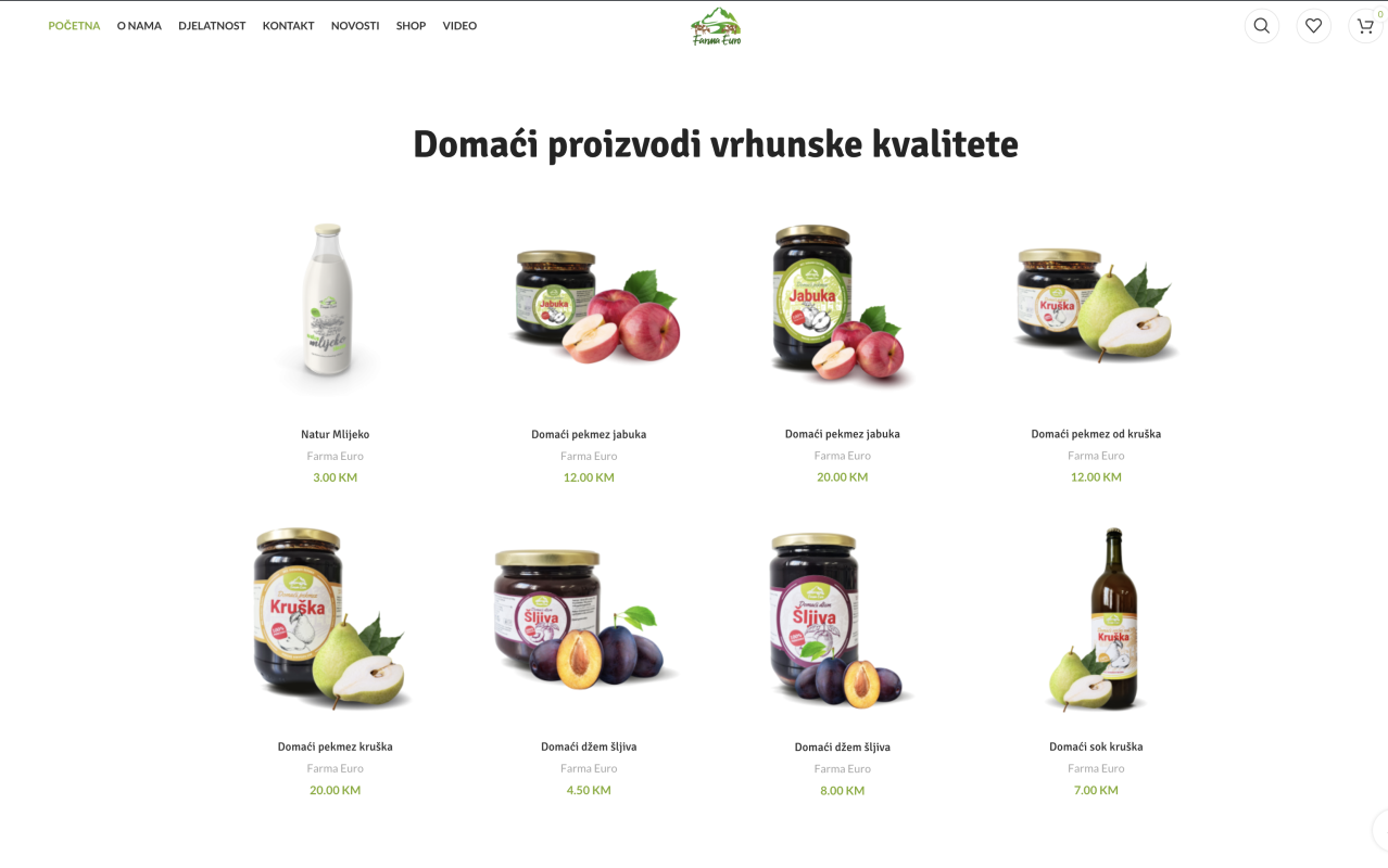 Dobrodošli na naš novi Farma Euro Web Shop